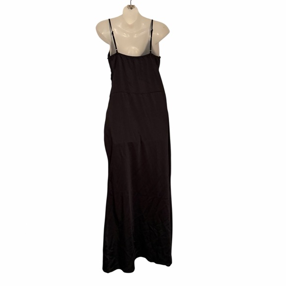 Princess Polly Black Satin Maxi Dress, High Split, Super Sexy, Women’s Size 8 - Picture 2 of 13